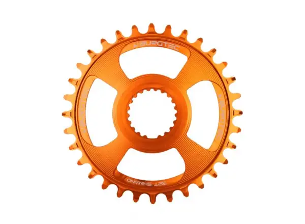 Burgtec Thick Thin DM Shimano chainring 34 teeth orange
