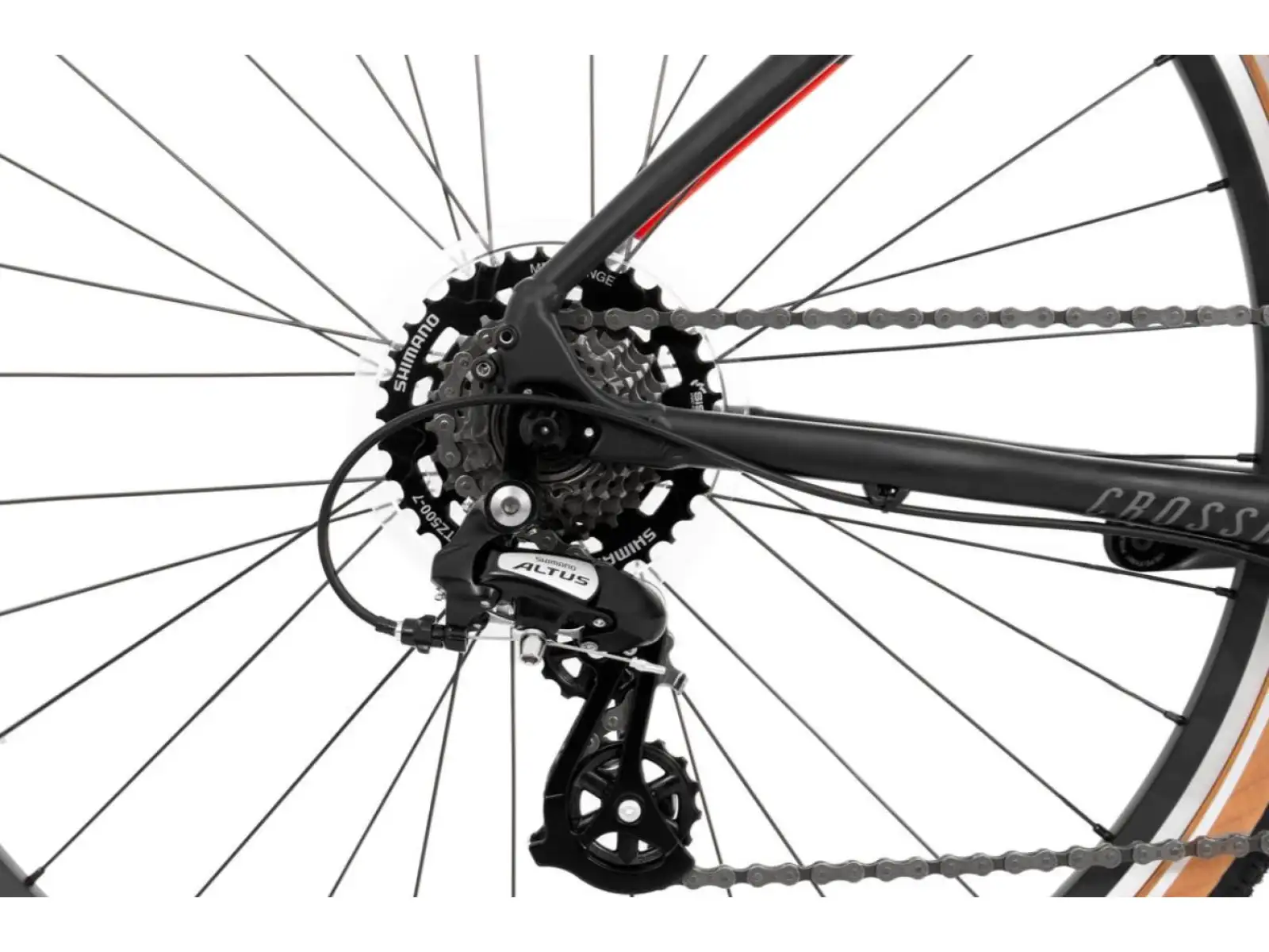 Rock Machine CrossRide 100 matte black/dark grey/brick red trekking bike