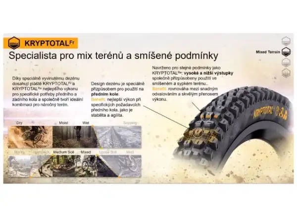 Continental Kryptotal-F DH Supersoft 27.5" MTB tire kevlar front Black