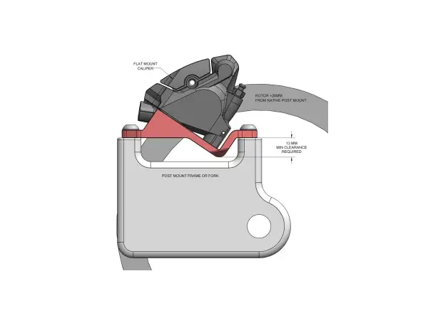 Wolf Tooth adapter for calipers Flat Mount to Post Mount