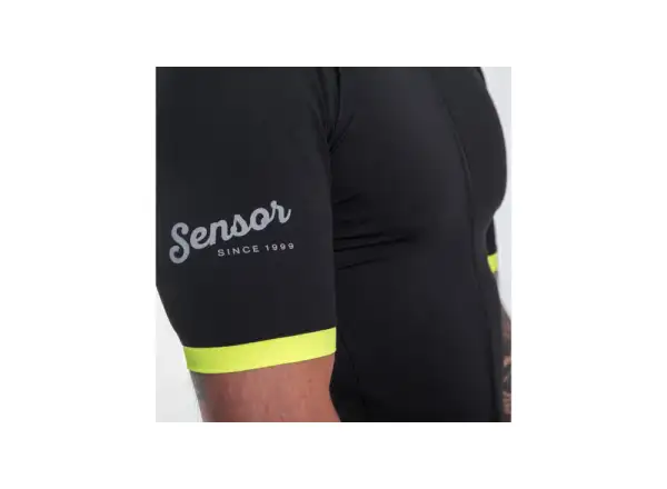 Sensor Cyklo Coolmax Classic men's jersey with short sleeve True Black
