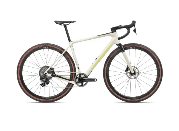 Orbea Terra M21eTEAM 1X Gravel Bike Ivory White/Spicy Lime