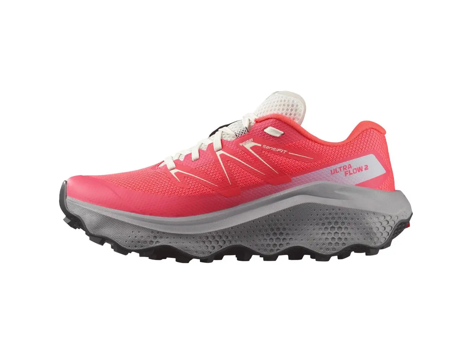 Salomon Ultra Flow 2 women's running shoes Coral Neon Flame/Gull/Icicle