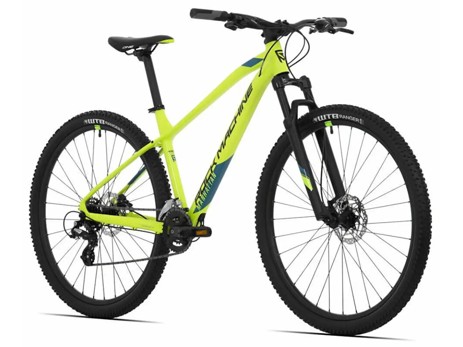 Rock Machine Manhattan 40-29 mountain bike gloss radioactvie yellow/black/petrol blue
