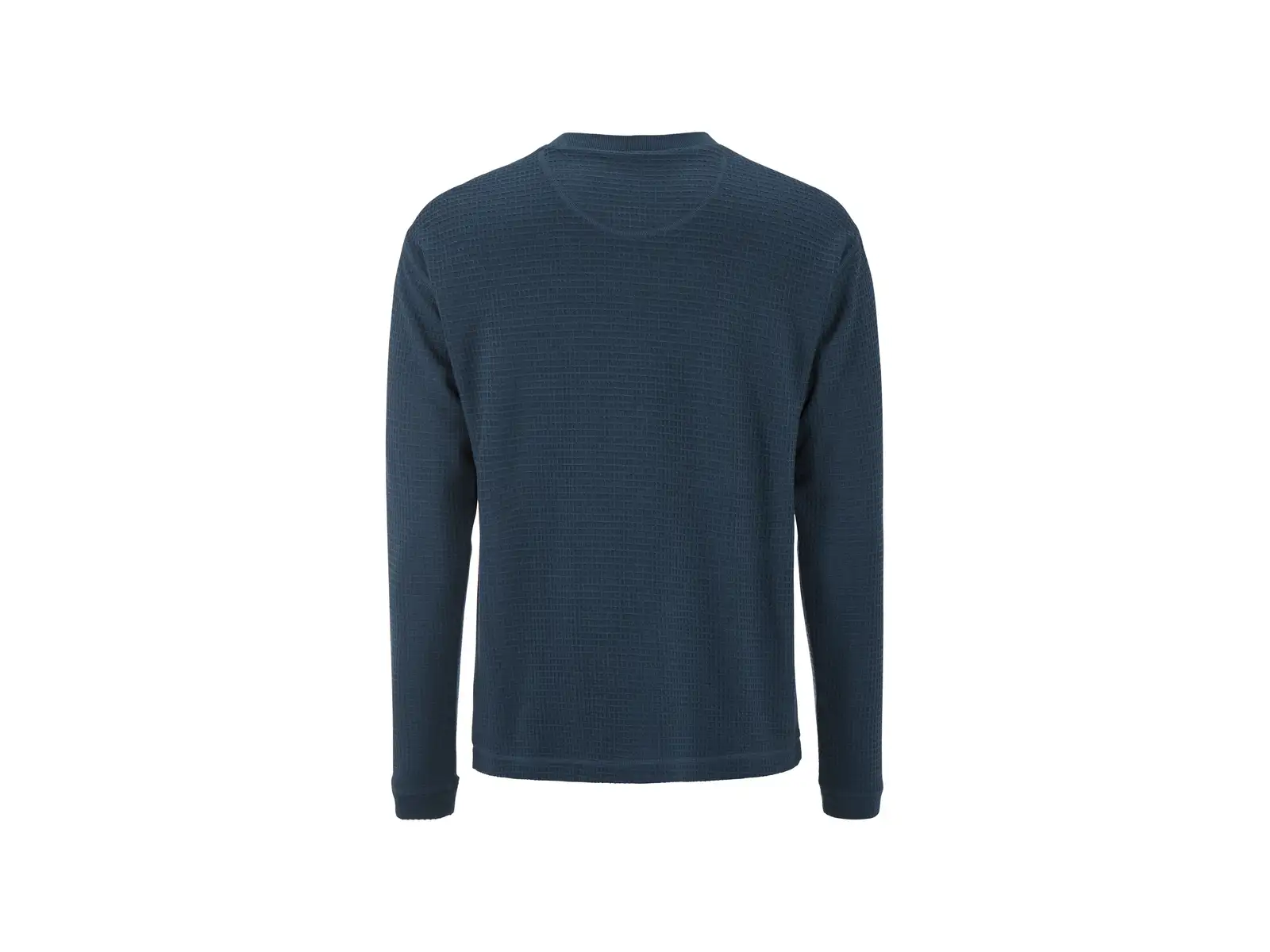 Craft Wool Waffle men's long sleeve shirt blue