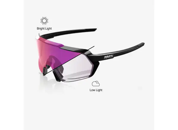 100% Korbin sports glasses Gloss Black/Purple Mirror Photochromic Lens