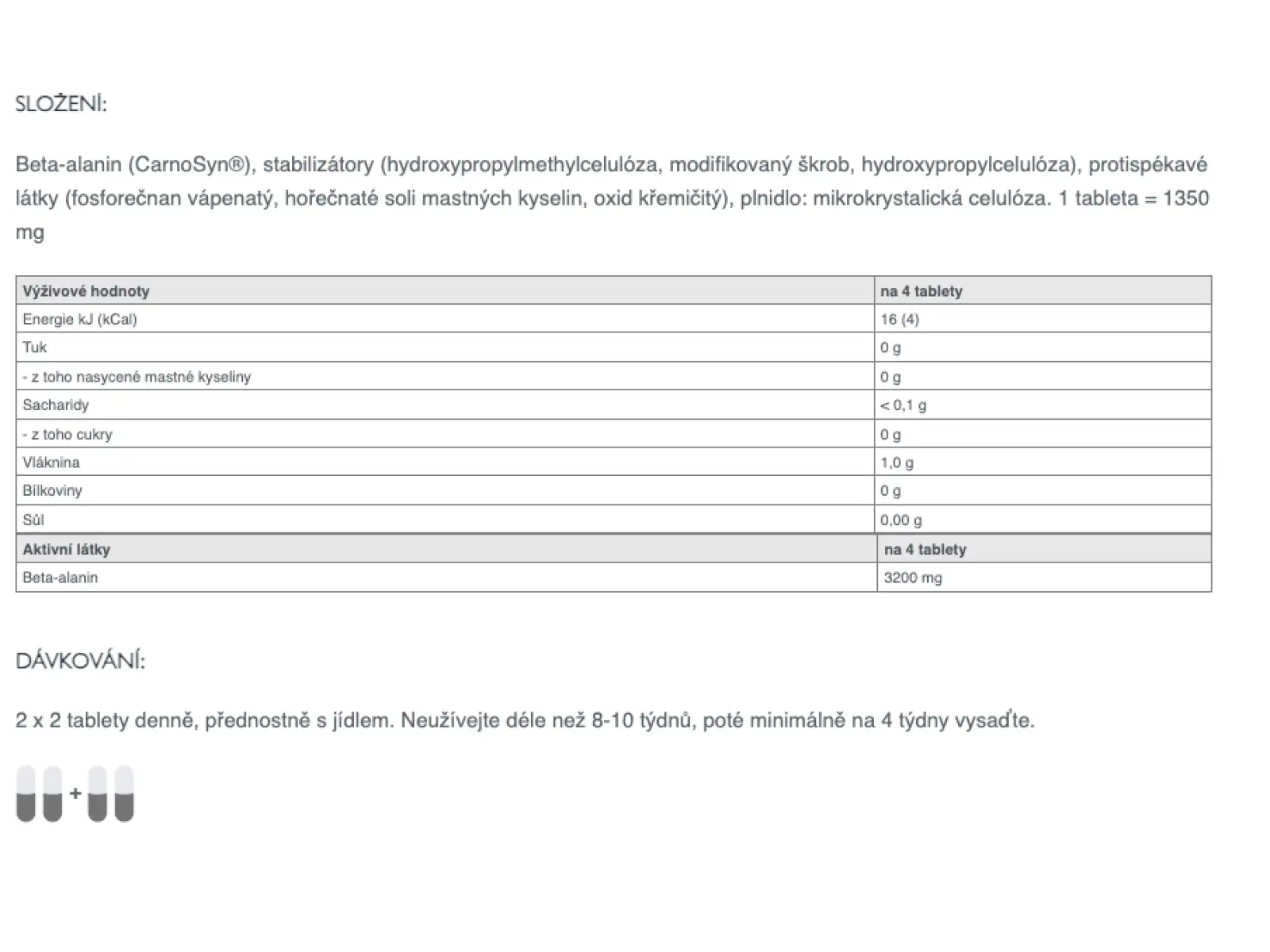 Sponser Beta Alanine tablets for lactate balance in muscles 140 tablets