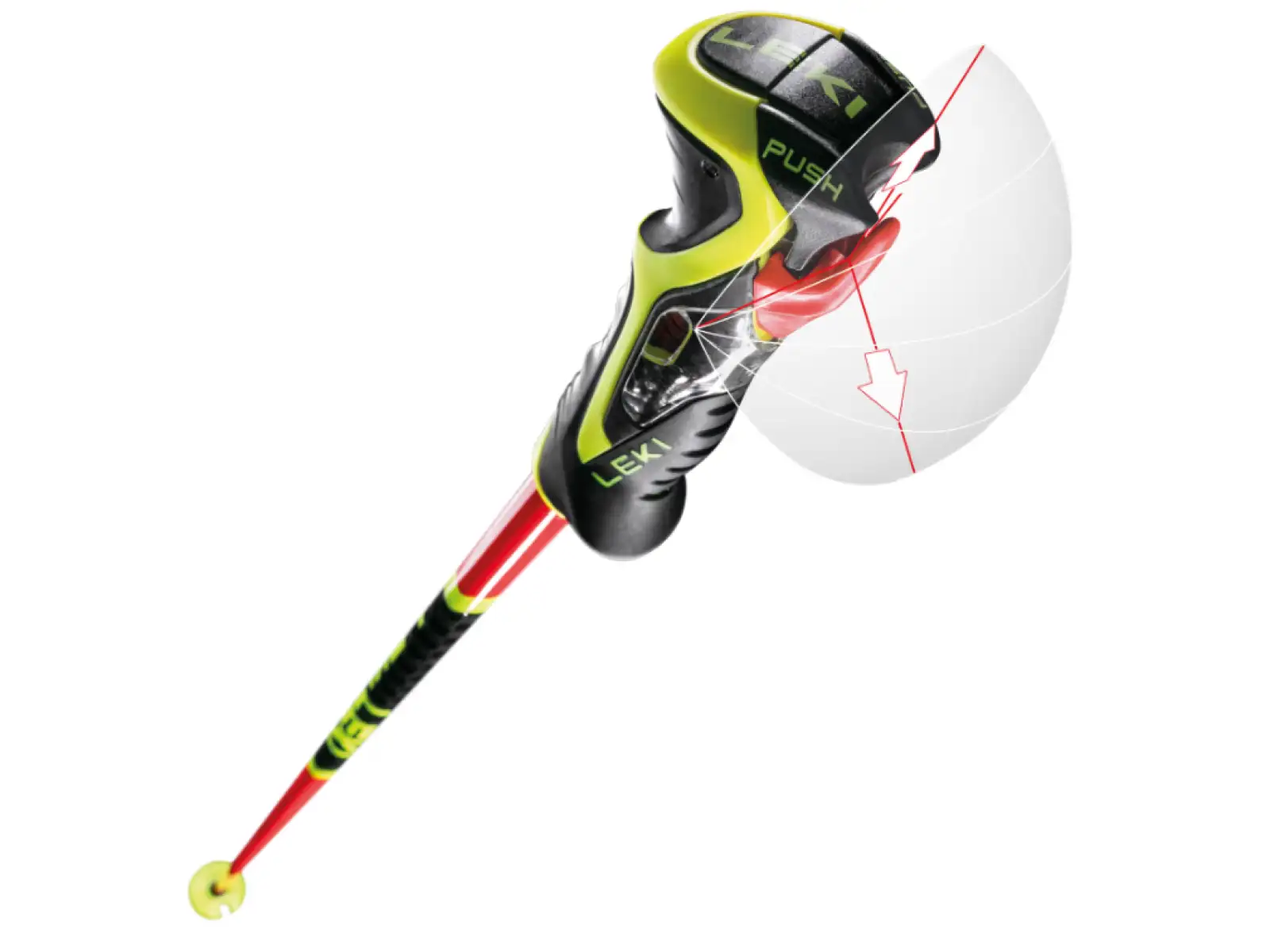 Leki WCR TBS SL 3D alpine poles Bright Red/Black/Neonyellow