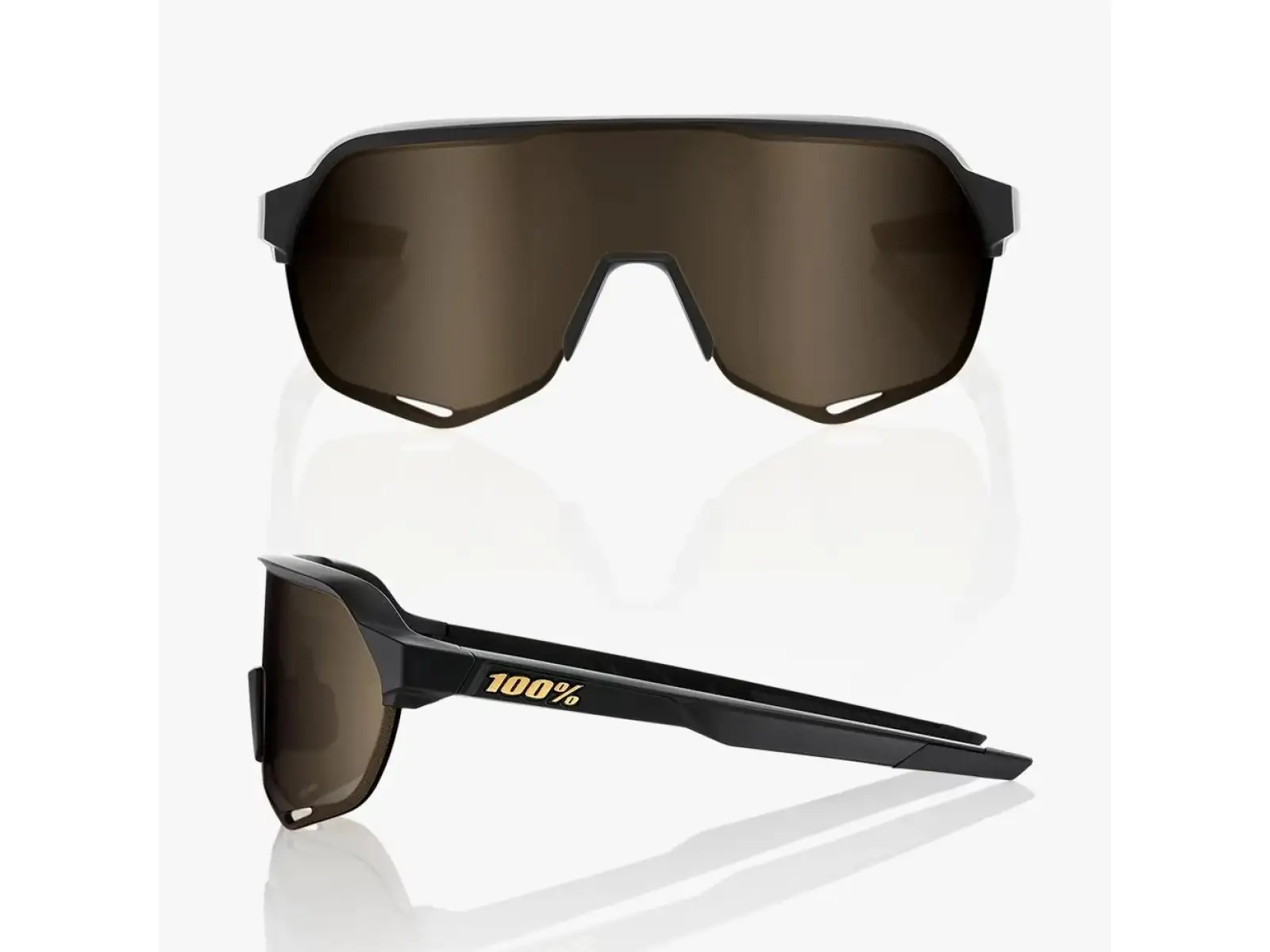 100% S2 Sports Matte Black/Soft Gold Sunglasses