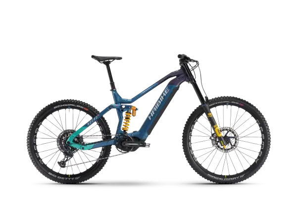 Haibike Nduro 8 Freeride Full Suspension Electric Bike Navy Pink/Aqua/Titan