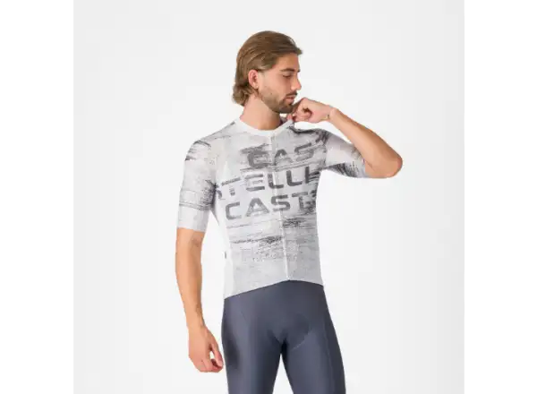 Castelli Stratus Logo men's jersey short sleeve White/Smoky Gray