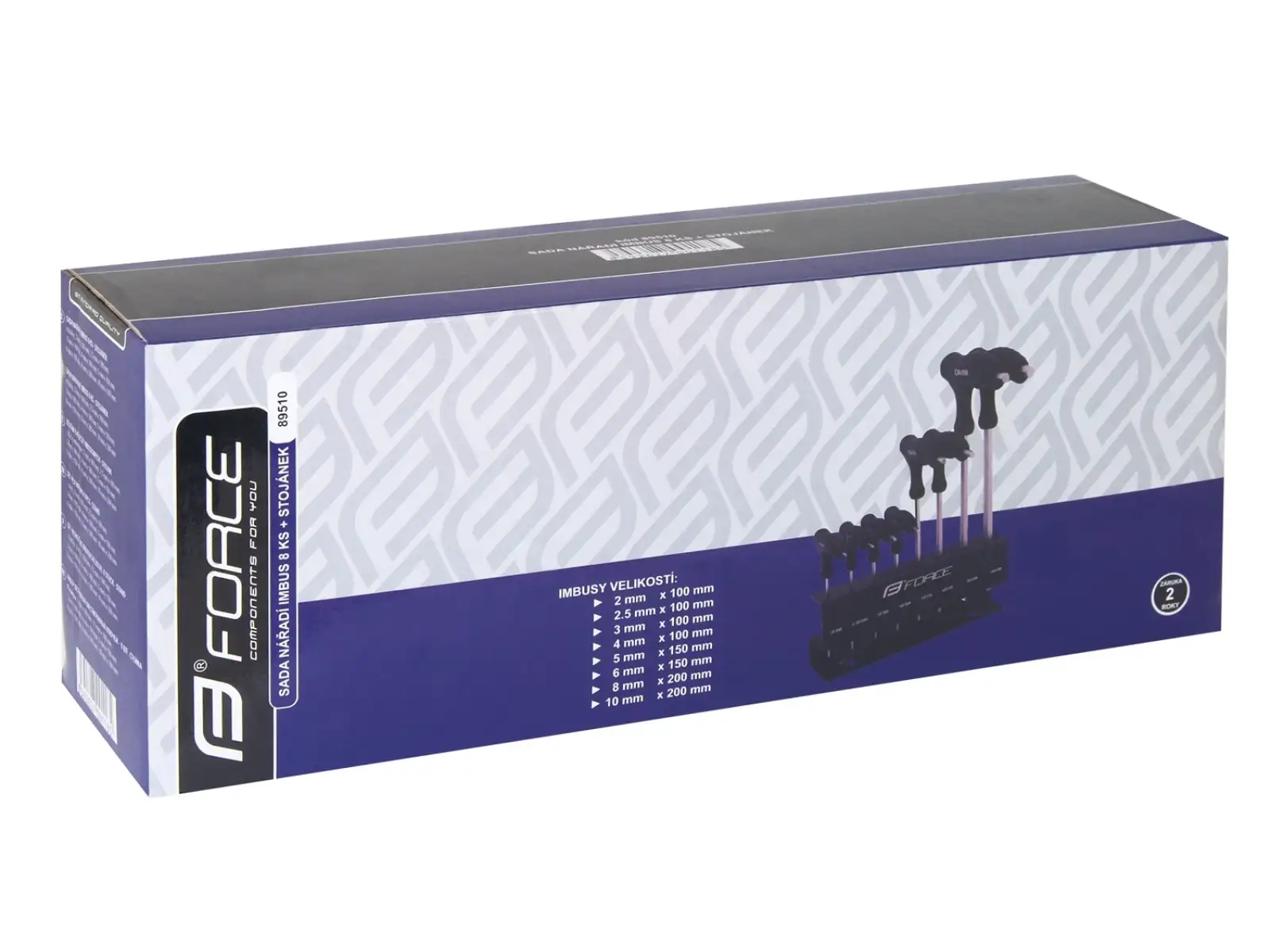 Force set of 8 hex keys 2-10 mm with stand