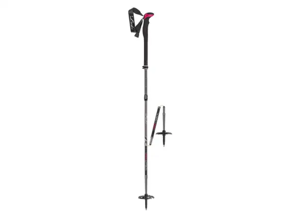 Leki Winter tour Vario Carbon women's ski poles black/dark anth./berry/white 100-120 cm