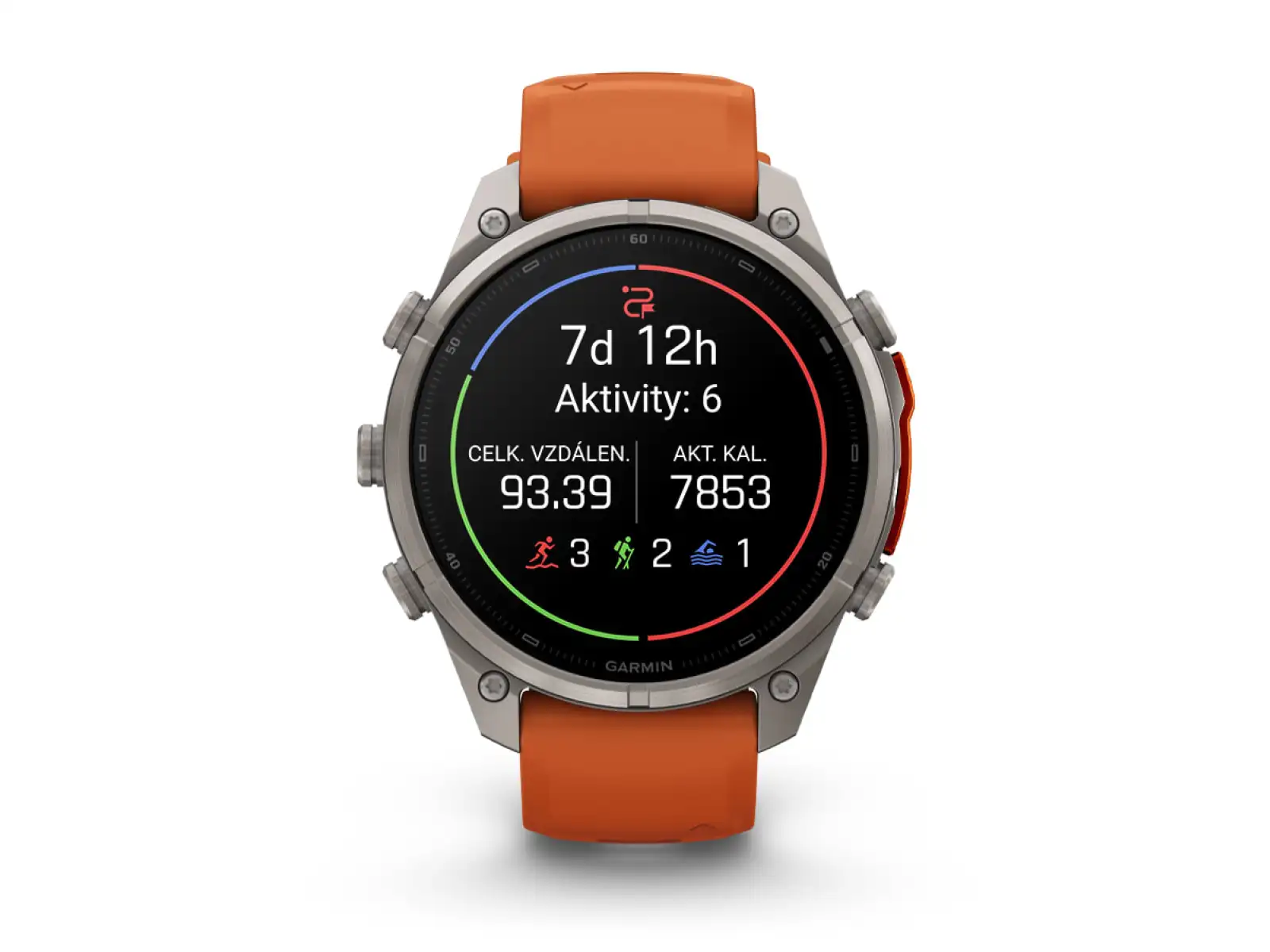 Garmin Fénix 9 Pro inReach 47 mm smart watch Titanium Autumn orange/Spark orange