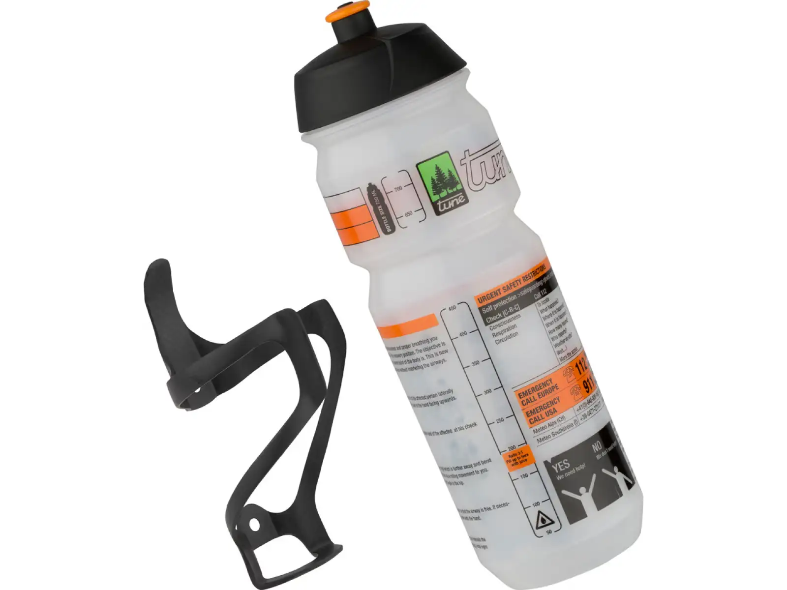 Tune Rechtsträger carbon side bottle cage right including bottle 0.75 l