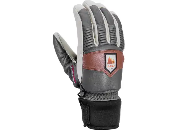 Leki Patrol 3D alpine gloves Graphite/Off White/Maroon