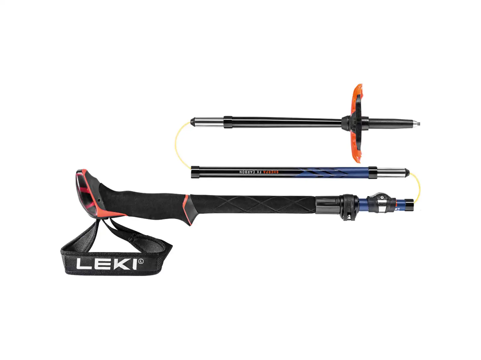 Leki Sherpa FX Carbon trekking poles Midnight blue/Dark blue/Bright red size 110 - 130 cm