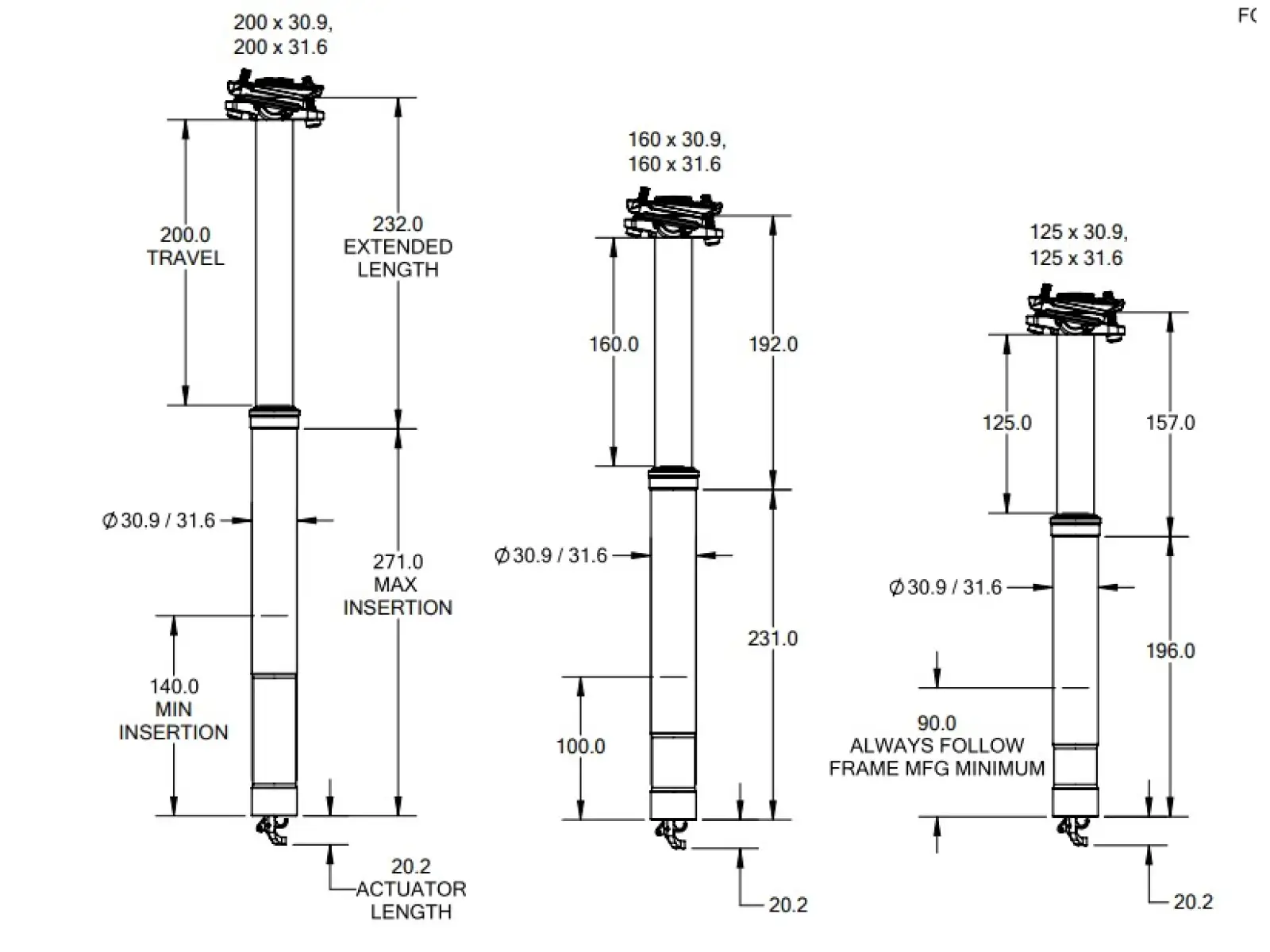 Wolf Tooth Resolve dropper post 200 mm/ 31.6 mm/503 mm