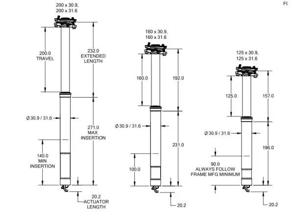 Wolf Tooth Resolve dropper post 200 mm/ 31.6 mm/503 mm