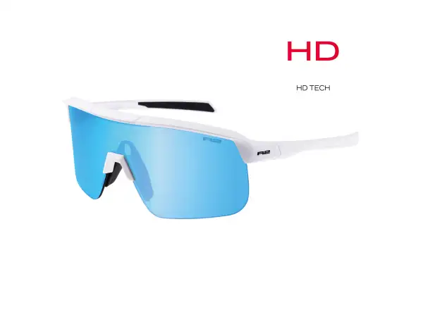 R2 Fusion sunglasses glossy white/icy blue chrome