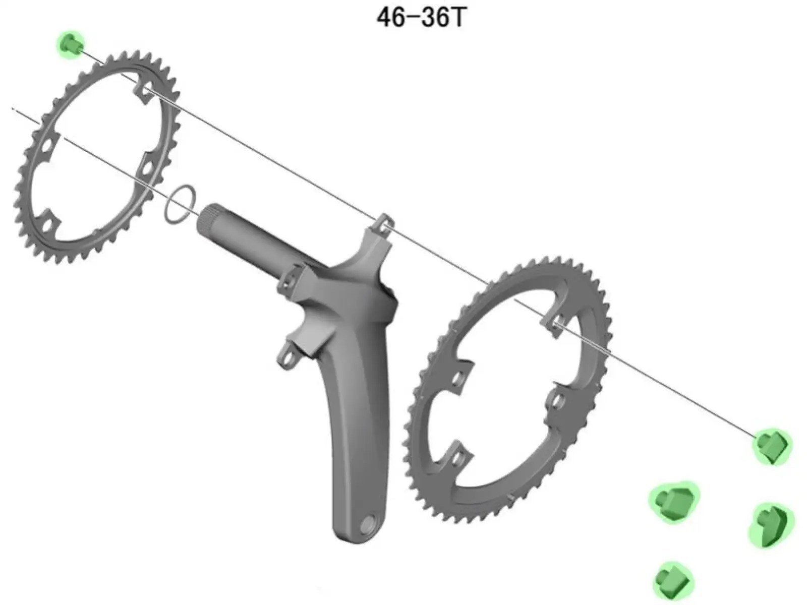 Shimano FC-R8000 Chainring Nuts and Bolts Black