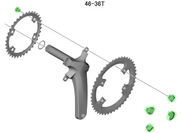 Shimano FC-R8000 Chainring Nuts and Bolts Black