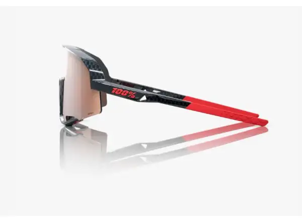 100% Slendale Gloss Carbon Fiber/HiPER Crimson-Silver Lens Sunglasses