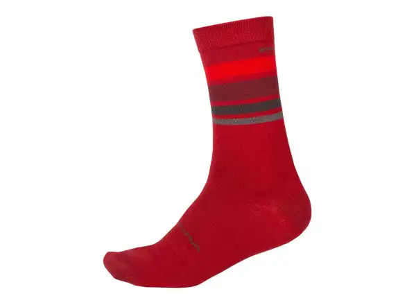 Endura Merino Stripe socks Red