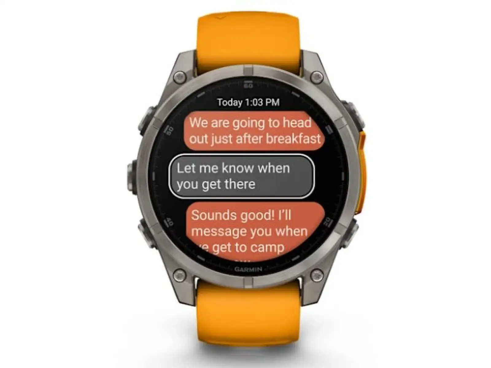 Garmin fenix 8 - 47 mm AMOLED Sapphire smart watch Titanium Orange/Graphite