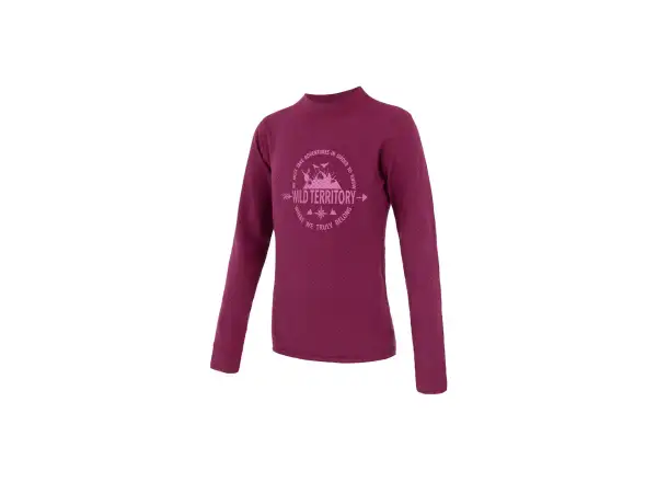 Sensor Merino DF Territory children's long sleeve shirt lilla