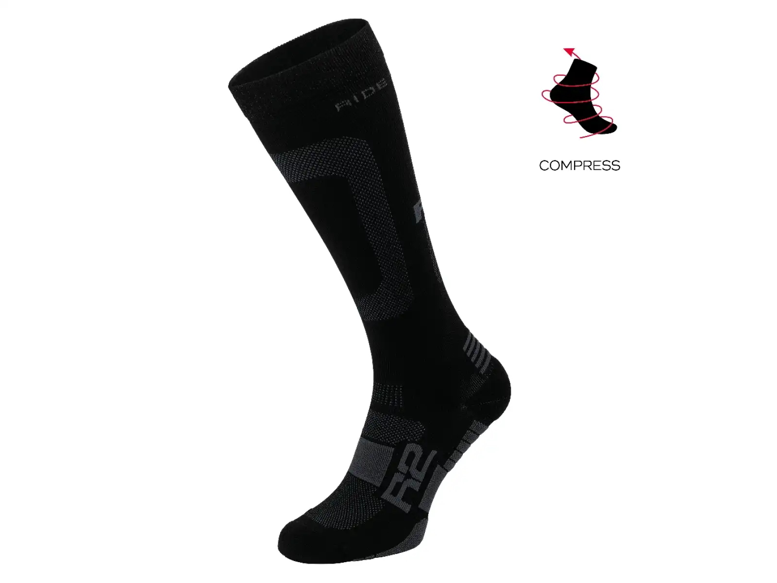 R2 Power cycling knee-high socks black