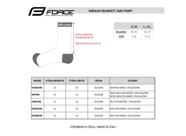 Force Verdone cycling socks white
