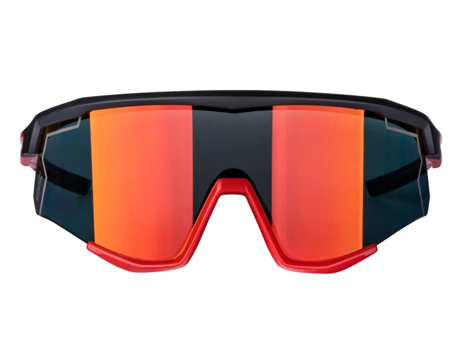 Force Sonic cycling glasses black/red, red mirror lenses
