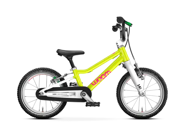 Woom GO 2 kids bike neon lime