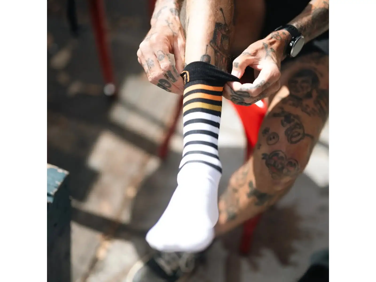Sidas Run Anatomic Light Crew running socks white-black