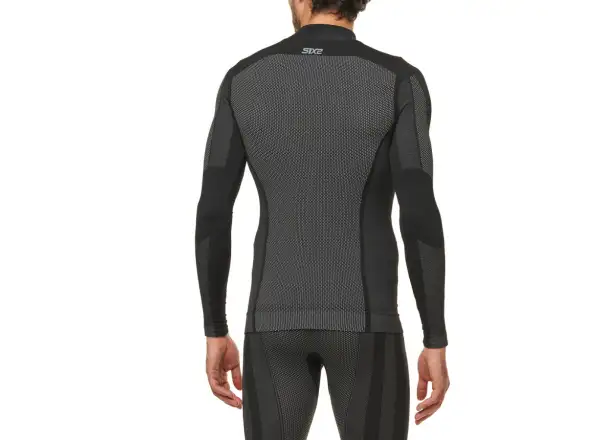 SIXS TS3 V2 functional long sleeve t-shirt with a stand-up collar carbon black