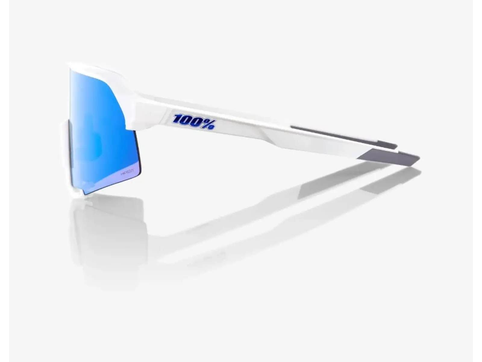 100% S3 Matte White/HiPER Blue Multilayer Mirror Sunglasses
