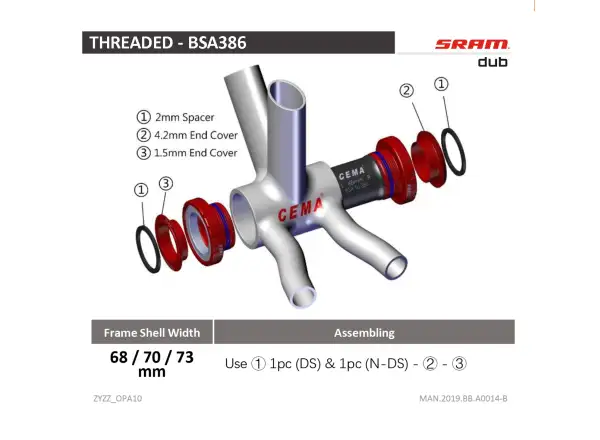 Cema Sram DUB bottom bracket Ceramic black