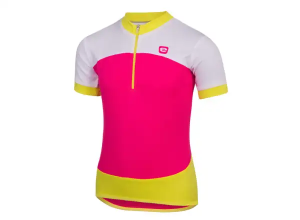 Etape Peddy kids jersey short sleeve pink/lime