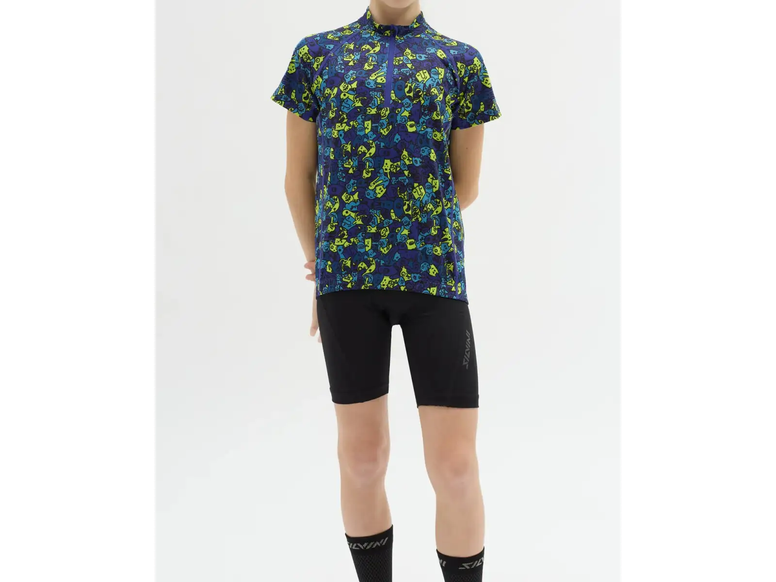 Silvini Scrivia kids jersey short sleeve Blue/Neon