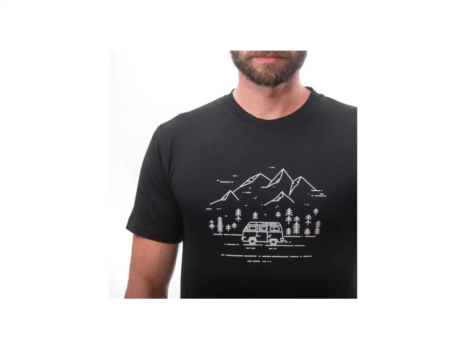 Sensor Merino Active PT Van Life men's shirt short sleeve Black
