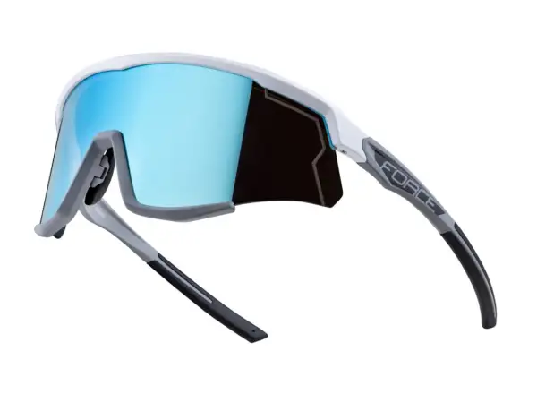 Force Sonic cycling glasses white/gray, blue mirror lenses