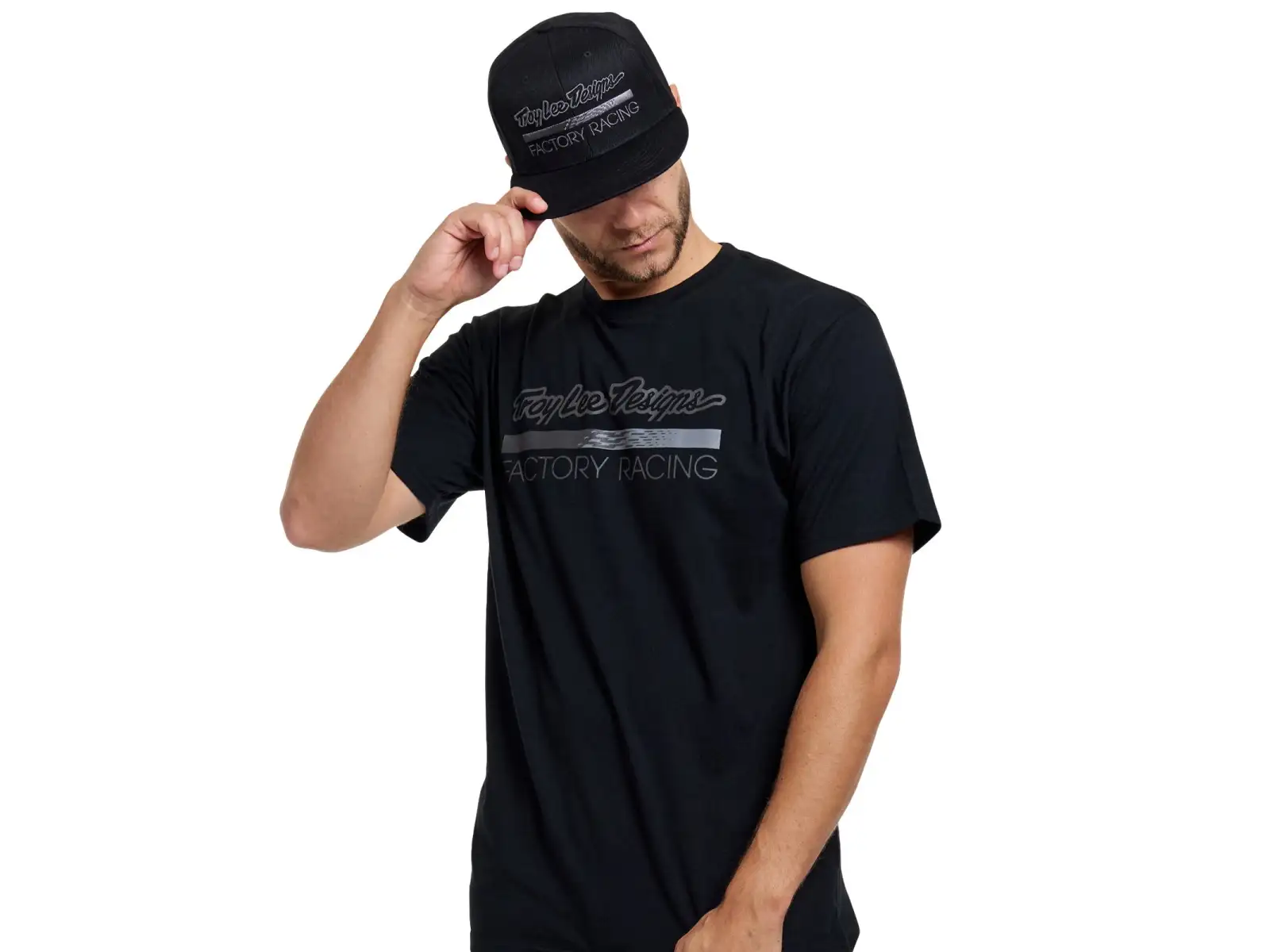 Troy Lee Designs Factory Racing men's T-shirt short sleeve Black heather/Gray