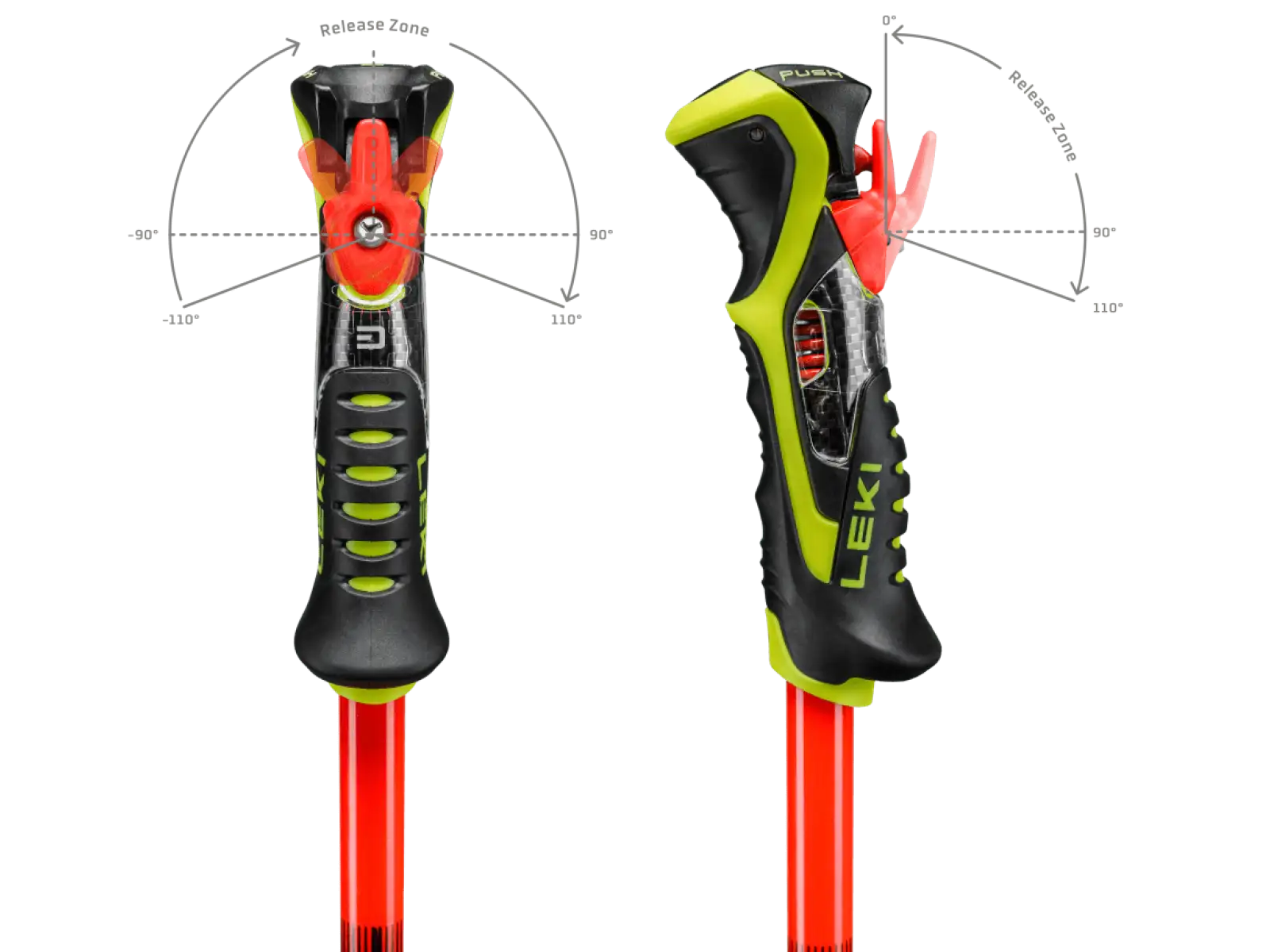 Leki WCR Pro Lite SL TR downhill poles Bright red-violet-neonyellow