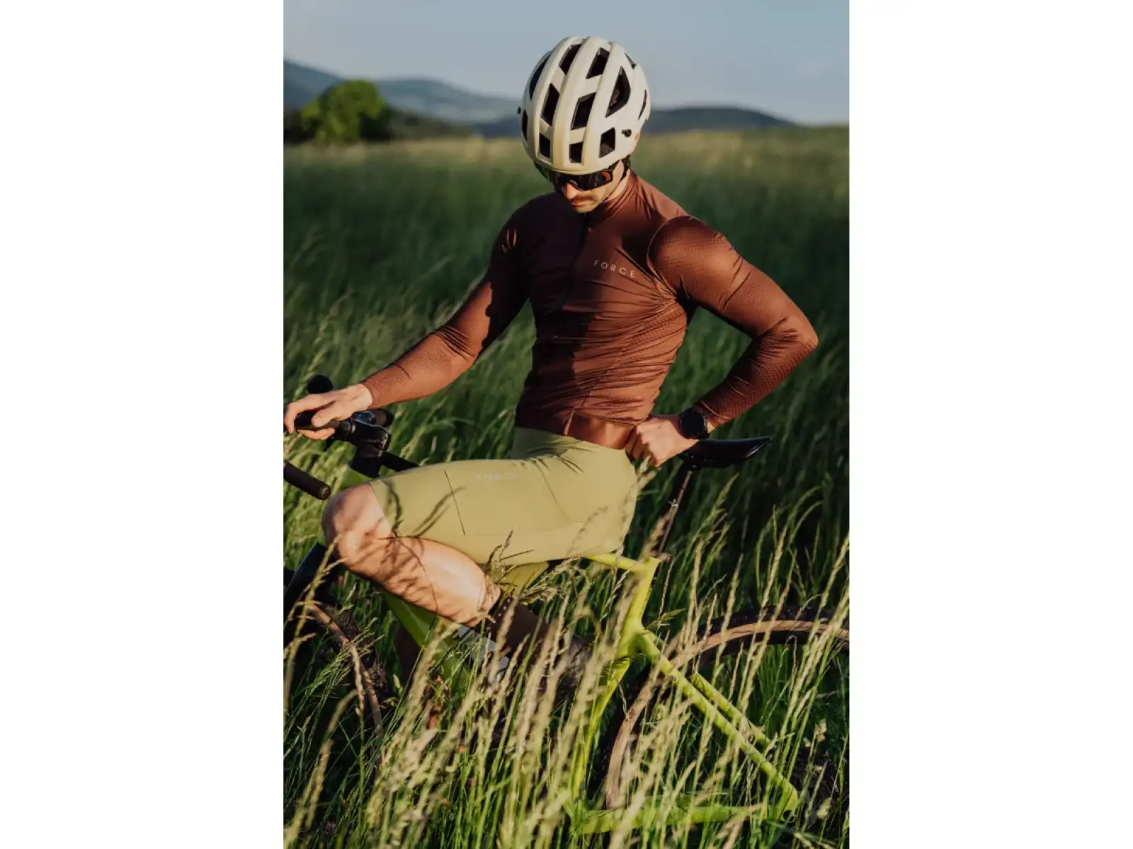 Force Plain men's long sleeve jersey brown