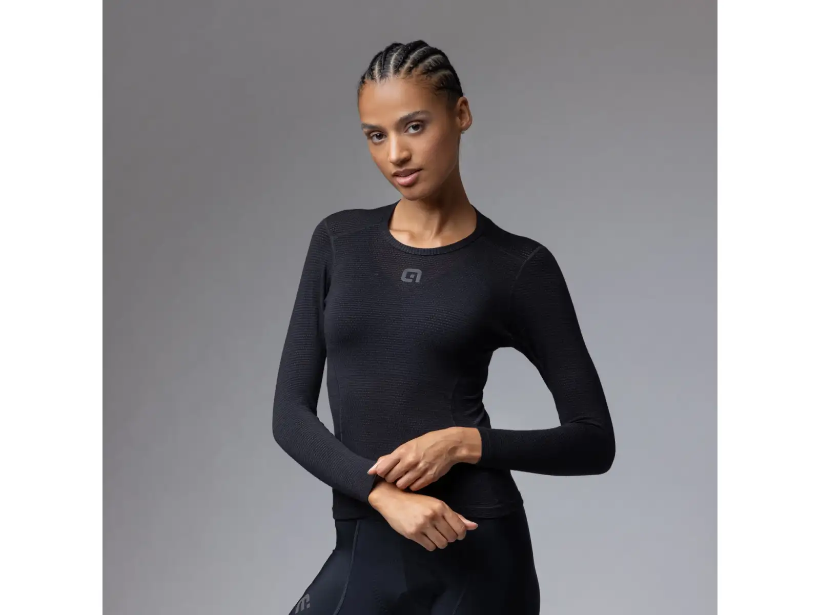 Alé Intimo Merino women's base layer shirt long sleeve Black