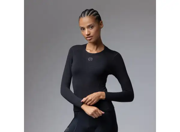 Alé Intimo Merino women's base layer shirt long sleeve Black