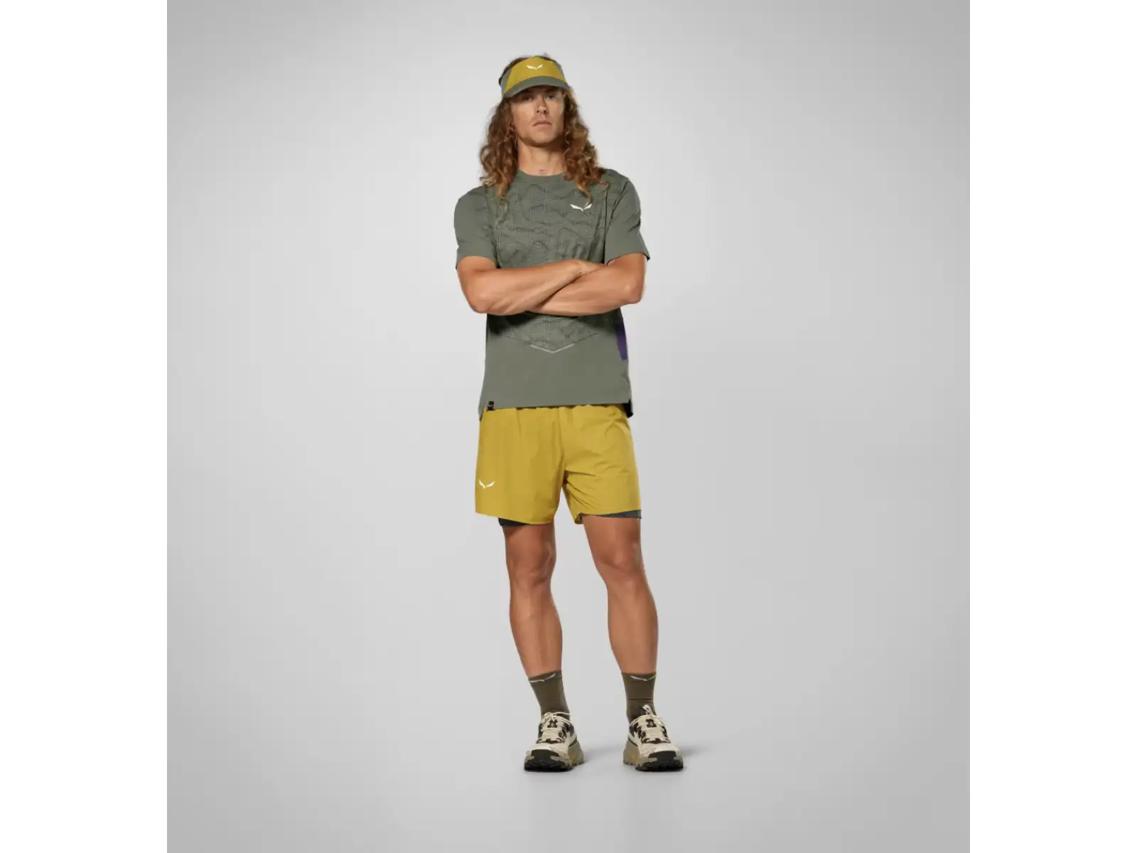 Salewa Pedroc Durastretch 2in1 men's shorts Olive Oil