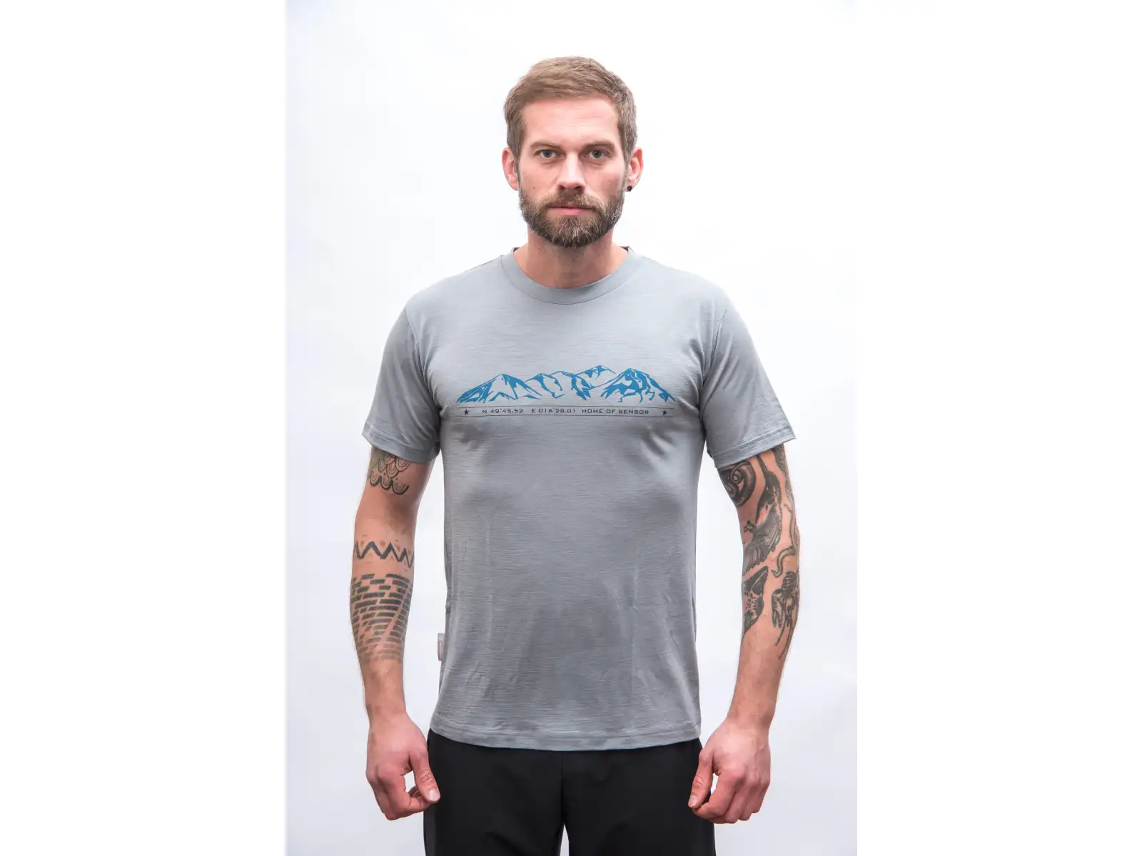 Sensor Merino Active Mountains men's t-shirt short sleeve grey