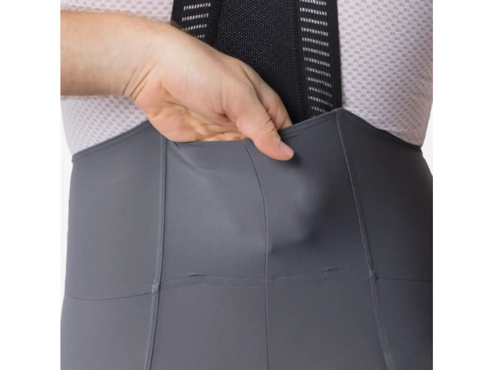 Castelli Espresso 2 men's shorts with pad and bib Smoky Gray